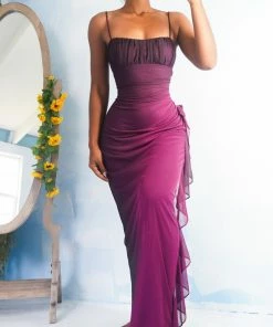 Masha & Jlynn Dresses Vintage Y2K Purple Ombré Sparkle Gown (S)