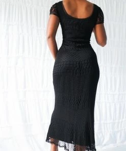 Masha & Jlynn Dresses Vintage 90’s Crochet Tea Length Dress (S)