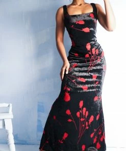 Masha & Jlynn Dresses Vintage 90’s Burnout Floral Gown (M)