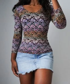 Masha & Jlynn Vintage 90’s Lace Long Sleeve Top (XS) Vintage Items