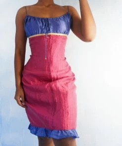 Masha & Jlynn Dresses Vintage 90’s Crinkle Silk Dress (L)