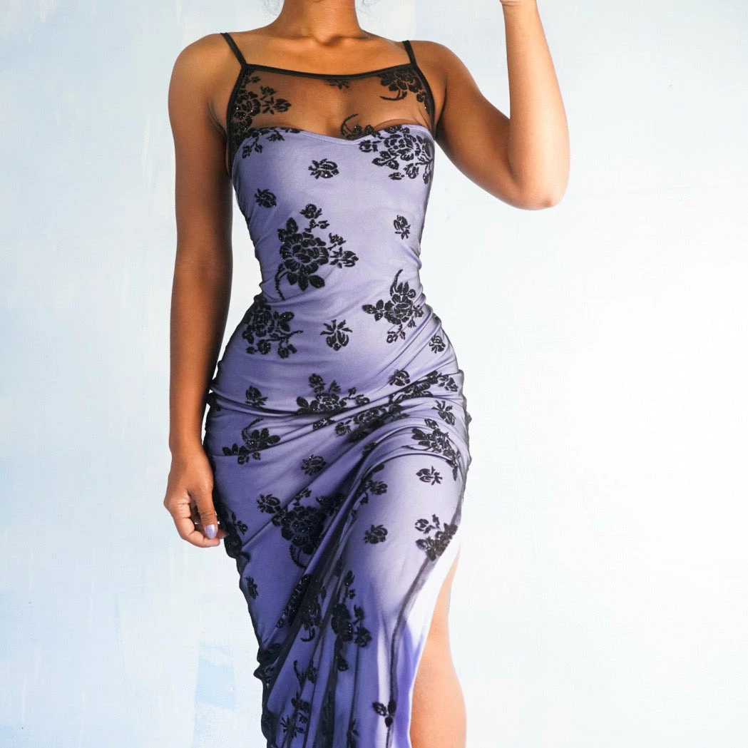 Masha & Jlynn Dresses Vintage 90’s Lavender/Black Layered Dress 3 Masha & Jlynn Dresses Vintage 90’s Lavender/Black Layered Dress