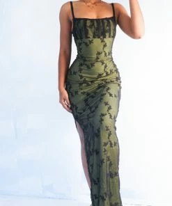 Masha & Jlynn Dresses Matcha/Black Layered Handmade Dress 9 Masha & Jlynn Dresses Matcha/Black Layered Handmade Dress