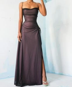 Masha & Jlynn Black/Pink Layered Gown