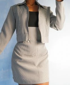 Masha & Jlynn Dresses Vintage 90’s Houndstooth Dress Set (M-L)