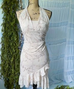 Masha & Jlynn Vintage 90's Layered Glitter Floral Mini Dress. Dresses