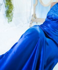 Masha & Jlynn Dresses Vintage 90’s Royal Blue Satin Gown (S)