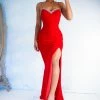 Masha & Jlynn Vintage Late 90’s Red Velvet Gown With Rhinestone Details (S) Dresses