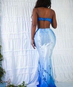 Masha & Jlynn Dresses Vintage Y2K Gradient Beaded Gown (XS)