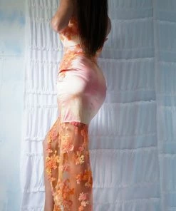 Masha & Jlynn Vintage Y2K Floral Lace Detail Corset Gown (S) Dresses